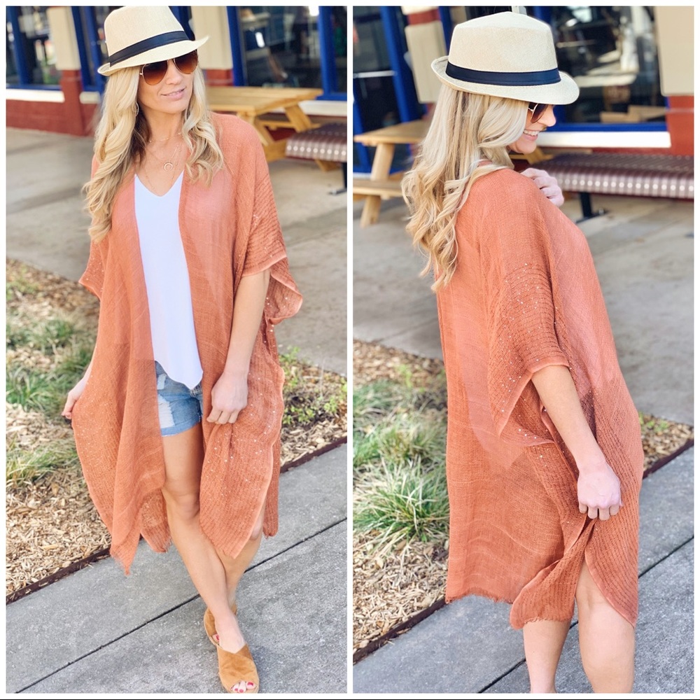 Copper Longline Kimono - Picture 3 of 5